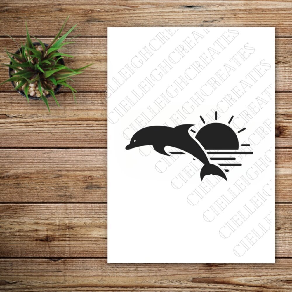 *2 for $20* Dolphin and sunshine vinyl decal Sticker Handcrafted